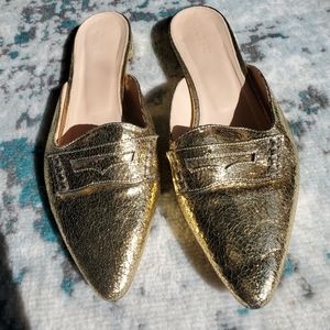 J. Crew gold slides